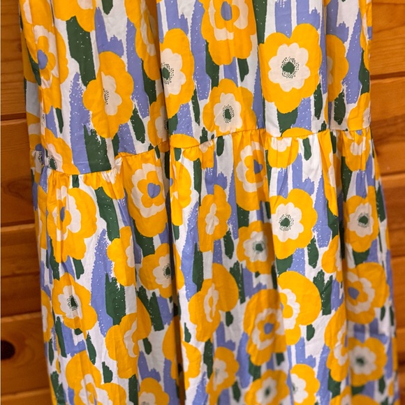 Entro Yellow and Blue Floral Midi Dress - Picture 5 of 8